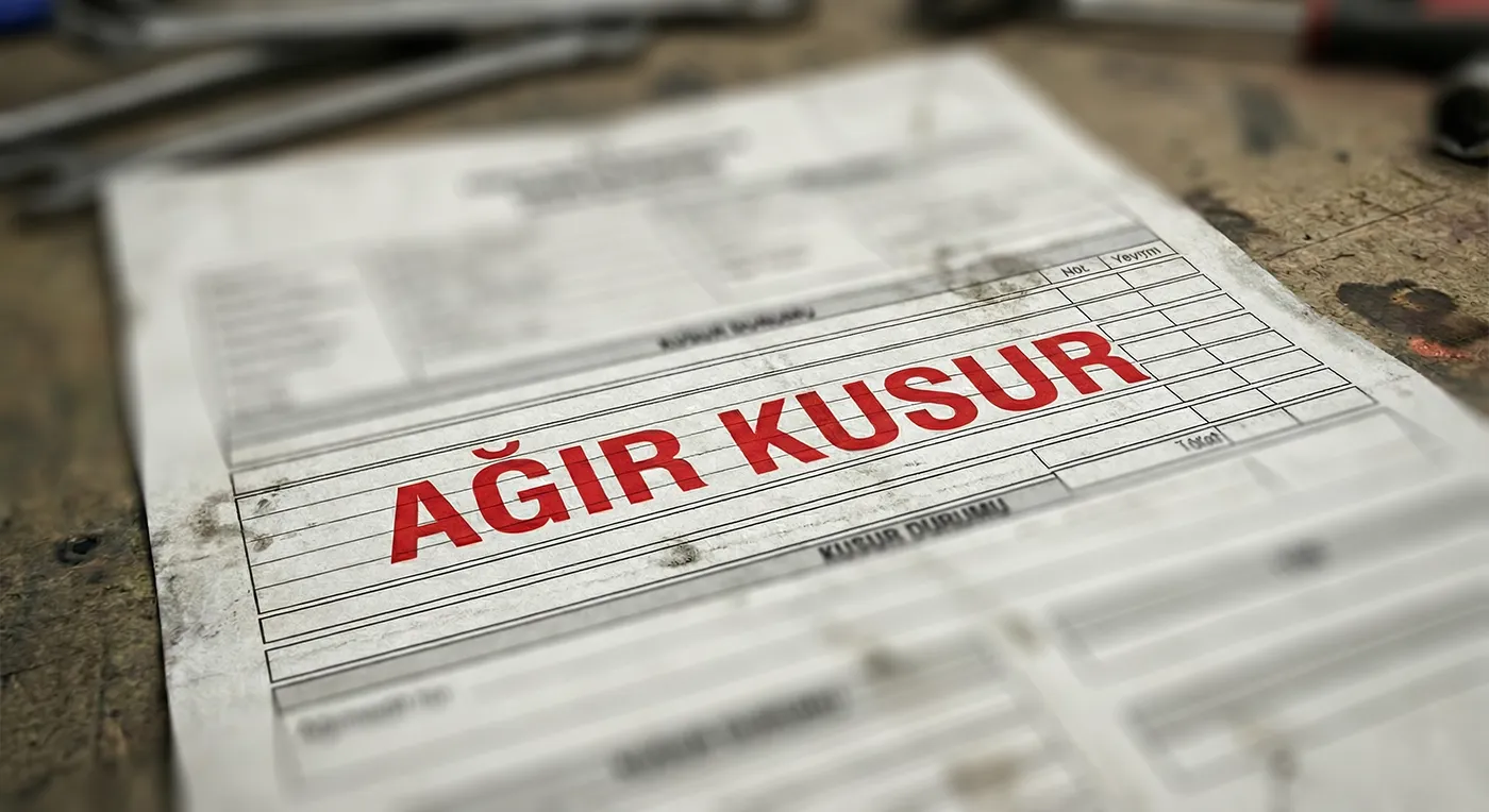 Araç muayenesi ağır kusurlar ve kontrol noktaları infografik